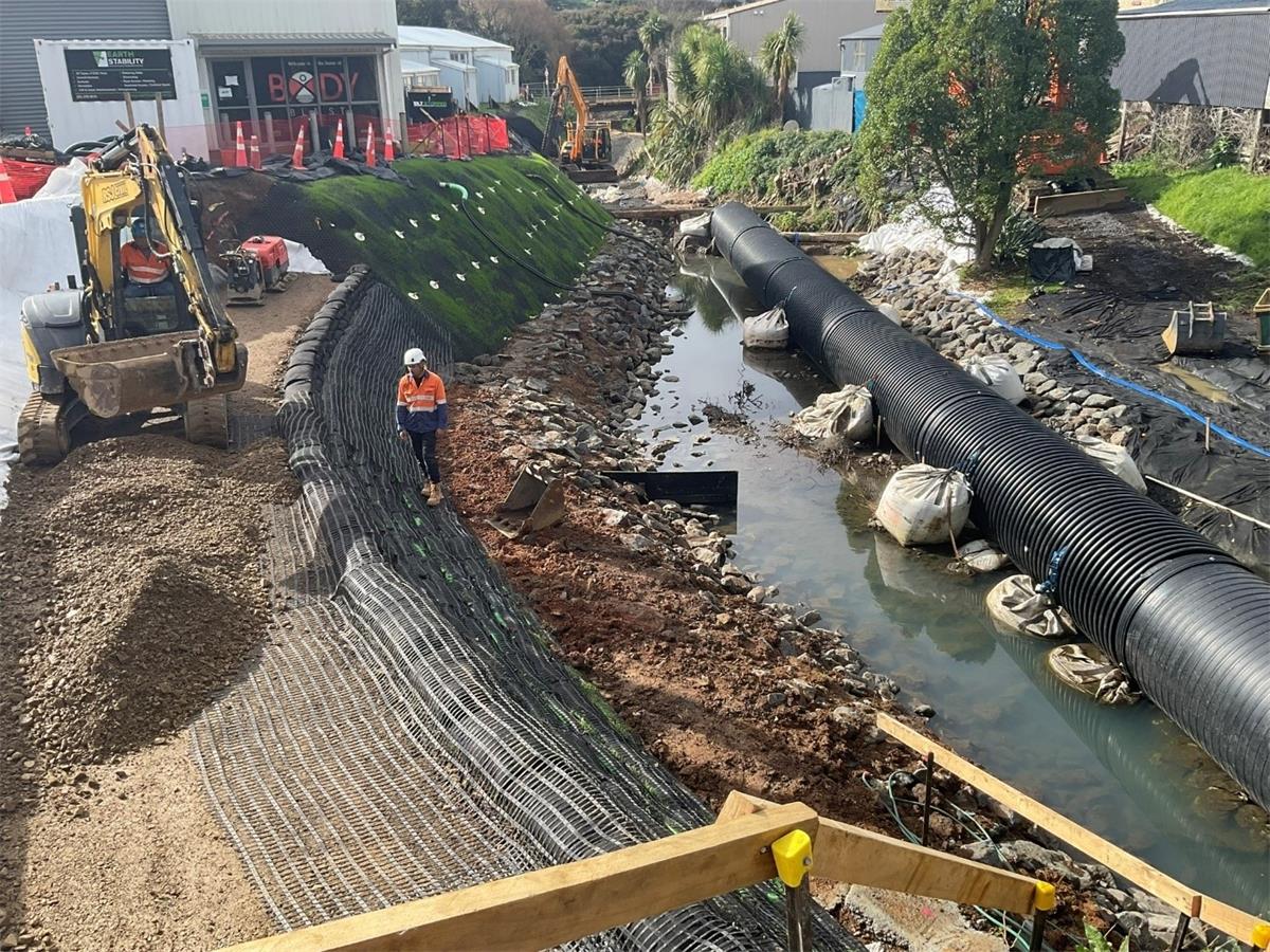 Stream works project in Pukekohe.